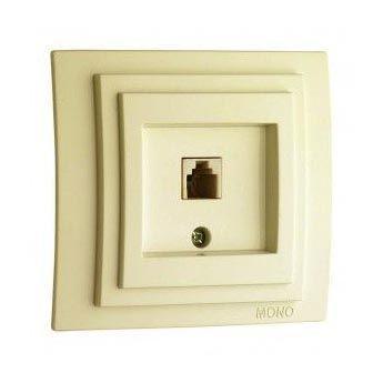 Розетка телефонная RJ11 Mono Electric Larissa 3 кат крем 103-171705-124 Розетка телефонная RJ11 Mono Electric Larissa 3 кат крем 103-171705-124