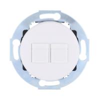 Розетка LK Studio компьютерная 2хRJ-45 кат. 6 с накладкой (белый) Vintage 886404-1