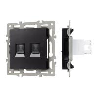 Механизм компьютерной розетки двойной SCT-MPC2-PL-BK (RJ-45, CAT6) Arlight 045337