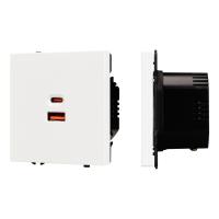Механизм розетки с быстрой USB зарядкой SCT-NOBE-MUAC-SFPL-FC-WH (65W, QC3) Arlight 054316