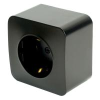 Розетка 2P+PE Stekker София черный матовый MST16-11-05 49494