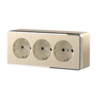 Розетка тройная с/з со шторками Werkel Gallant шампань рифленый W5073110 4690389163883 Розетка тройная с/з со шторками Werkel Gallant шампань рифленый W5073110 4690389163883