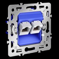 Механизм розетки компьютерной двойной RJ45+RJ45 кат.6, S70 Voltum VLS0602M