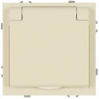 Розетка ЭРА Galaxy 15-2103-02 c заземлением 2P+E Schuko со шторками с крышкой 16А-250В IP20 слоновая кость Б0070661