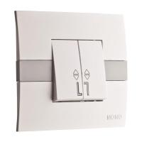 Выключатель Mono Electric Eсо двухклавишный проходной белый 101-010101-111 Выключатель Mono Electric Eсо двухклавишный проходной белый 101-010101-111