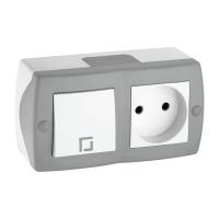 Выключатель - розетка Mono Electric Octans IP20 одноклавишный - 2К бело-серый 104-020001-185 Выключатель - розетка Mono Electric Octans IP20 одноклавишный - 2К бело-серый 104-020001-185