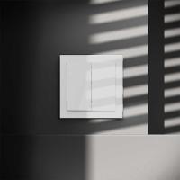 Перекрестный переключатель встраиваемый S70 двухклавишный 10А, (белый глянцевый) Voltum VLS020501