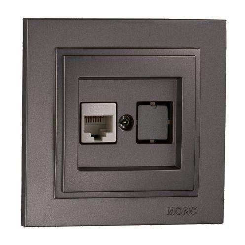 Розетка компьютерная RJ45 Mono Electric Despina 6 кат графит 102-202005-125 Розетка компьютерная RJ45 Mono Electric Despina 6 кат графит 102-202005-125