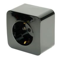 Розетка 2P+PE Stekker София черный MST16-11-02 49314