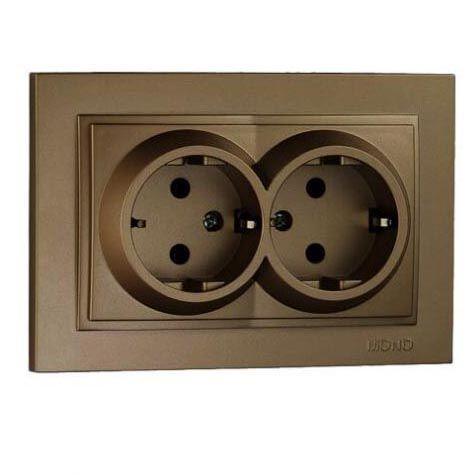 Розетка 2К+З двойная Mono Electric Despina 16A 250V винтовое подключение бронза 102-232304-120 Розетка 2К+З двойная Mono Electric Despina 16A 250V винтовое подключение бронза 102-232304-120