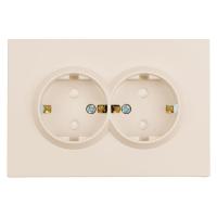 Розетка 2-местная с защитной шторкой, Stekker, с/з, 250В, 16А Эмили, RST16-5114-08, кашемир, soft touch 49908