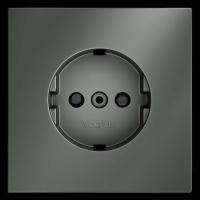 Накладка для розетки с заземлением и защитными шторками, S70 (титан) Voltum VLS000706