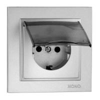 Розетка 2К+З Mono Electric Despina 16A 250V с крышкой винтовое подключение серебро 102-212121-118 Розетка 2К+З Mono Electric Despina 16A 250V с крышкой винтовое подключение серебро 102-212121-118