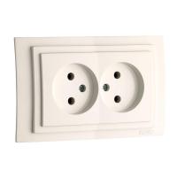 Розетка 2К двойная Mono Electric Larissa 16A 250V винтовое подключение слоновая кость 103-010105-121 Розетка 2К двойная Mono Electric Larissa 16A 250V винтовое подключение слоновая кость 103-010105-121