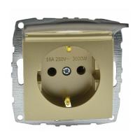 Розетка 2К+З Mono Electric Despina/ Larissa 16A 250V с крышкой винтовое подключение титан 500-002221-118 Розетка 2К+З Mono Electric Despina/ Larissa 16A 250V с крышкой винтовое подключение титан 500-002221-118