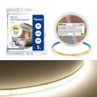 Светодиодная лента Feron 10W/m 320LED/m 2110SMD теплый белый 5M LS530 48263