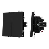Механизм выключателя двухклавишный проходной SWT-NOBE-MKP2-SFPL-BK (230V, 10A) Arlight 054255