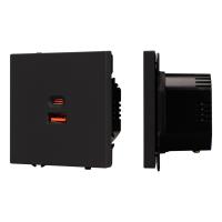 Механизм розетки с быстрой USB зарядкой SCT-NOBE-MUAC-SFPL-FC-BK (65W, QC3) Arlight 054317