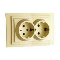 Розетка 2К+З двойная Mono Electric Larissa 16A 250V винтовое подключение крем 103-171704-120 Розетка 2К+З двойная Mono Electric Larissa 16A 250V винтовое подключение крем 103-171704-120