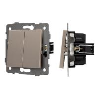 Механизм выключателя двухклавишный непроходной SWT-MK02-PL-GD-V (250V, 10A) Arlight 049890