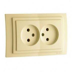 Розетка 2К двойная Mono Electric Larissa 16A 250V винтовое подключение крем 103-171705-121 Розетка 2К двойная Mono Electric Larissa 16A 250V винтовое подключение крем 103-171705-121