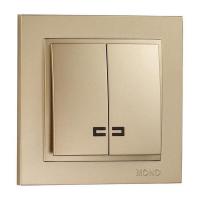 Выключатель Mono Electric Despina двухклавишный с подсветкой титан 102-222225-103 Выключатель Mono Electric Despina двухклавишный с подсветкой титан 102-222225-103