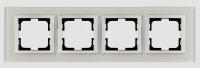 Рамка 4-постовая Mono Electric Style Glass белое стекло 107-710000-163