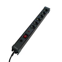 Сетевой фильтр 6-местный с/з Stekker 3x1мм2, 3 м, 250В, 16А Techno, HM22-61-03, черный 50160