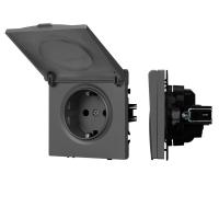 Механизм розетки влагозащищённый SCT-NOBE-MCP-SFPL-GR (230V, 16A) Arlight 054283
