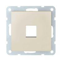 Накладка с суппортом розетки компьютерной и телефонной на 1 вход LK Studio (бежевый матовый) БЕЗ механизма LK80, 846102-0