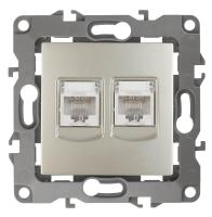 Розетка информационная 2XRJ45 ЭРА 12 12-3108-04 Б0014732 Розетка информационная 2XRJ45 ЭРА 12 12-3108-04 Б0014732