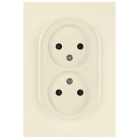 Розетка ЭРА Arktik 16-2107-02 без заземления двойная 2X2P 16А-250В слоновая кость Б0071682