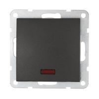 Переключатель LK Studio 1-кл., на 2 направления, c индикатором (схема 6L) 16 A, 250 B (черный бархат) LK60 860408-1