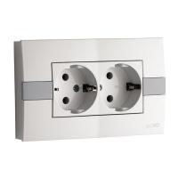 Розетка 2К+З двойная Mono Electric Eсо 16A 250V винтовое подключение белый 101-010104-120 Розетка 2К+З двойная Mono Electric Eсо 16A 250V винтовое подключение белый 101-010104-120