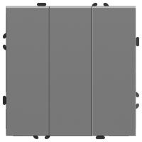 Выключатель 3-клавишный (механизм), STEKKER, 250В, 10А, серия Эмили, RSW10-5108-10, платиново-серый, soft touch 49948