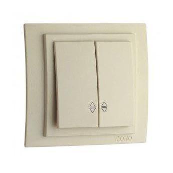 Выключатель Mono Electric Larissa двухклавишный проходной крем 103-171723-111 Выключатель Mono Electric Larissa двухклавишный проходной крем 103-171723-111