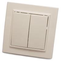 Выключатель двухклавишный Stekker Эрна слоновая кость PSW10-9004-02 39231