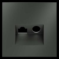 Накладка для розетки TV+RJ45 кат. 6, S70 (титан) Voltum VLS002706