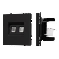 Механизм сдвоенной телефонной розетки SCT-NOBE-MTL2-SFPL-BK (RJ-11, 4C) Arlight 054309