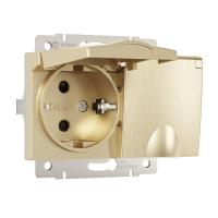 Розетка двойная влагозащищенная с заземлением с защитной крышкой и шторками Werkel шампань рифленый W1172210 4690389178108 Розетка двойная влагозащищенная с заземлением с защитной крышкой и шторками Werkel шампань рифленый W1172210 4690389178108