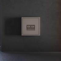 Накладка для розетки компьютерной двойной RJ45+RJ45 кат.6, S70 (капучино) Voltum VLS001414