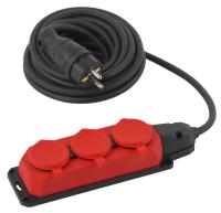 Удлинитель силовой ЭРА UK-3e-3x1,5-5m-IP44(KG) с заземлением 3 розетки каучук 5м КГ 3х1,5мм2 IP44 Б0057579