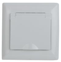 Розетка ЭРА Intro Solo Schuko 2P+E 16A 250V с крышкой белый 4-203-01 Б0043319