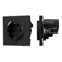 Механизм розетки с USB зарядкой SCT-TENDO-MUAC-SFPL-BK (230V, 16A) Arlight 054607