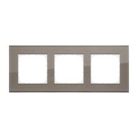 Рамка LK Studio 3-постовая, натуральное стекло (серо-коричневый) LK80 844319-1