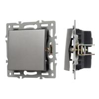 Механизм выключателя одноклавишный проходной SWT-MKP1-PL-GR (250V, 16A) Arlight 043716