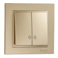 Выключатель Mono Electric Despina двухклавишный проходной титан 102-222223-111 Выключатель Mono Electric Despina двухклавишный проходной титан 102-222223-111