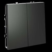 Перекрестный переключатель встраиваемый S70 двухклавишный 10А (титан) Voltum VLS020506