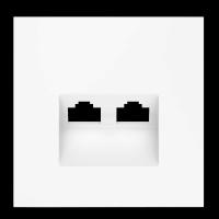 Накладка для розетки компьютерной двойной RJ45+RJ45 кат.6, S70 (белый матовый) Voltum VLS001402