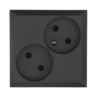 Розетка LK Studio двойная без з/к, со шторками (черный бархат) LK80 843608-1